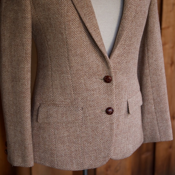Vintage Saint Laurie 100% Wool Herringbone Blazer Made In USA Woman's S - Picture 5 of 16
